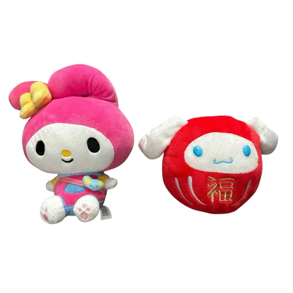 Hello Kitty and Friends My‎ Melody & Cinnamoroll Daruma Plush (Lot of 2)